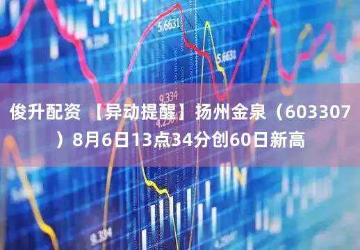 俊升配资 【异动提醒】扬州金泉（603307）8月6日13点34分创60日新高